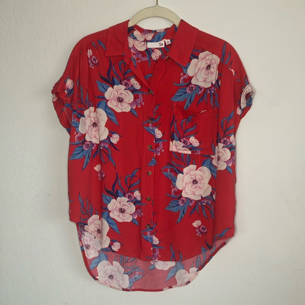 Hawaiian Print Blouse